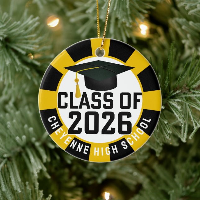 Letterman Class of 2026 Photo Graduation Ceramic Ornament (Tree)