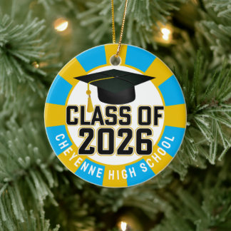 Letterman Class of 2026 Photo Graduation Ceramic Ornament