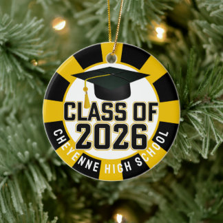 Letterman Class of 2026 Photo Graduation Ceramic Ornament