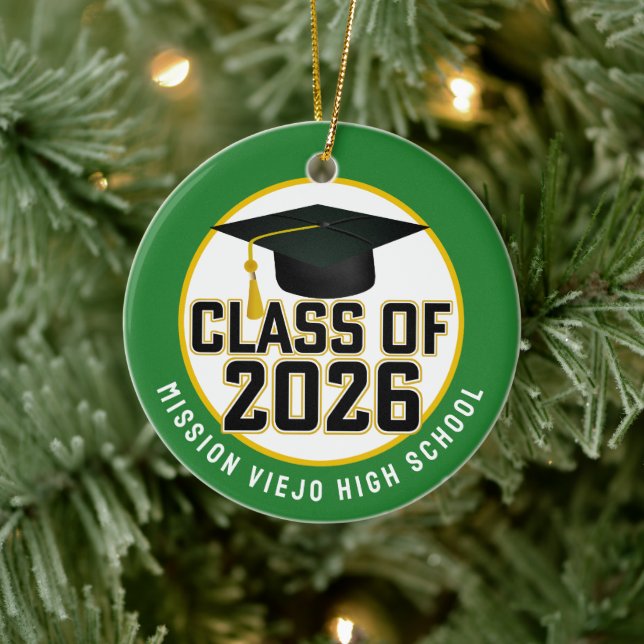 Letterman Class of 2026 Photo Graduation Ceramic Ornament (Tree)