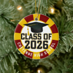 Letterman Class of 2026 Photo Graduation Ceramic Ornament