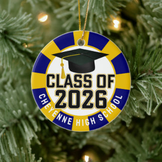 Letterman Class of 2026 Photo Graduation Ceramic Ornament