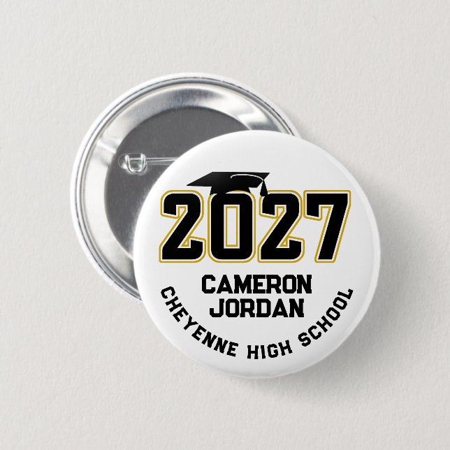 Letterman Class of 2027 Graduation Button (Front & Back)