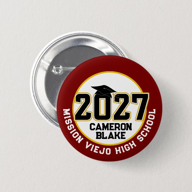 Letterman Class of 2027 Graduation Button (Front & Back)