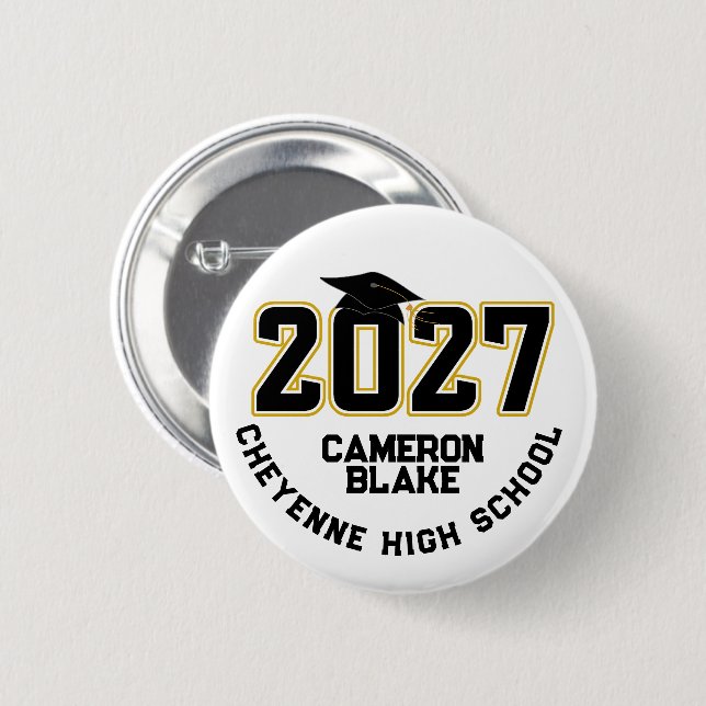 Letterman Class of 2027 Graduation Button (Front & Back)