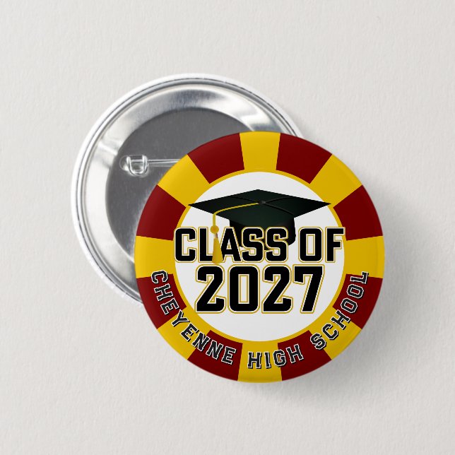 Letterman Class of 2027 Graduation Button (Front & Back)