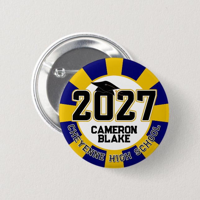 Letterman Class of 2027 Graduation Button (Front & Back)