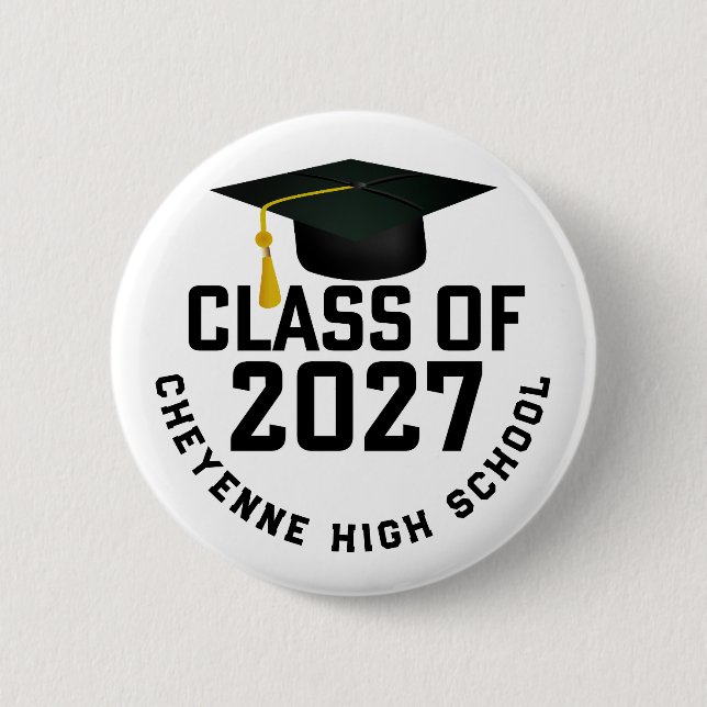 Letterman Class of 2027 Graduation Button (Front)