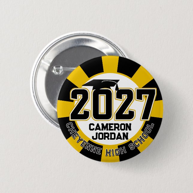 Letterman Class of 2027 Graduation Button (Front & Back)