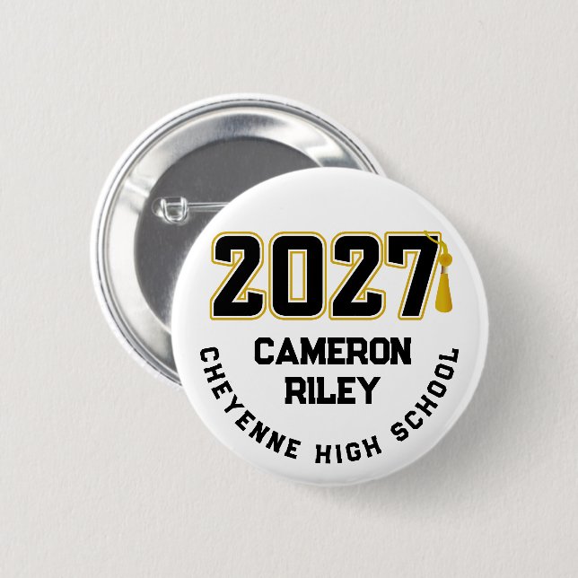 Letterman Class of 2027 Graduation Button (Front & Back)