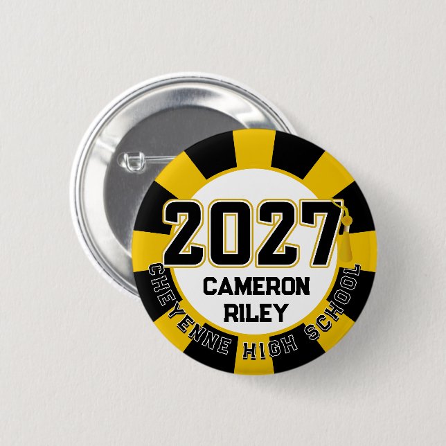 Letterman Class of 2027 Graduation Button (Front & Back)