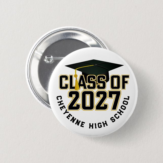 Letterman Class of 2027 Graduation Button (Front & Back)