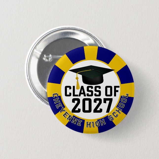 Letterman Class of 2027 Graduation Button (Front & Back)