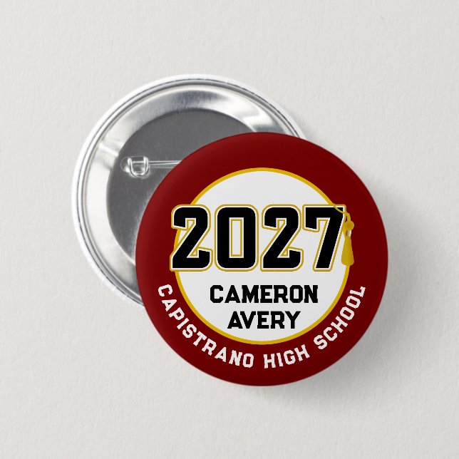 Letterman Class of 2027 Graduation Button (Front & Back)