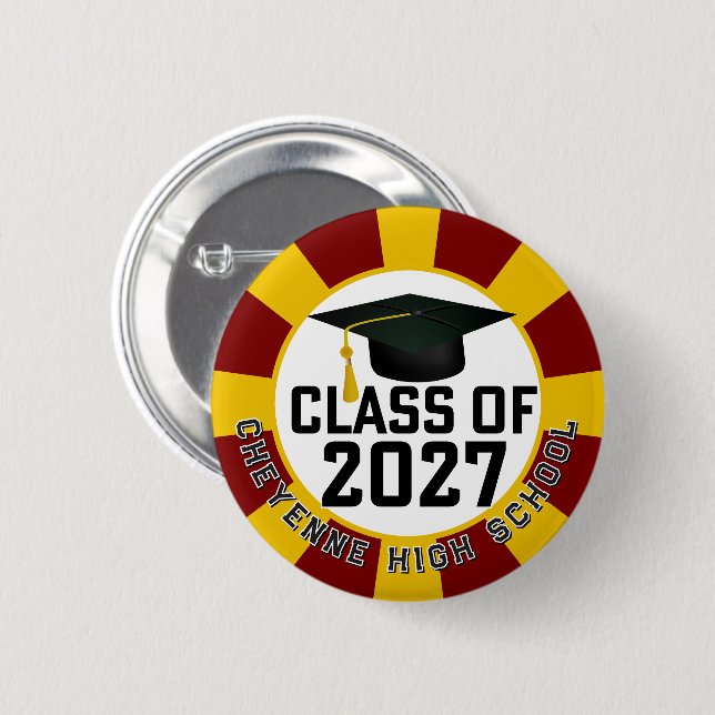 Letterman Class of 2027 Graduation Button (Front & Back)