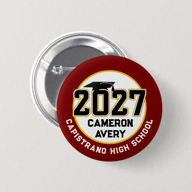 Letterman Class of 2027 Graduation Button (Front & Back)