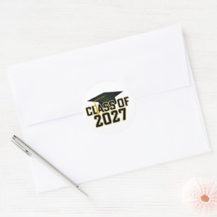 Letterman Class of 2027 Graduation Classic Round Sticker