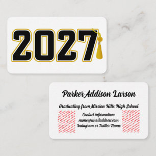 Letterman Class of 2027 Graduation Enclosure Card