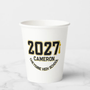 Letterman Class of 2027 Graduation Paper Cups