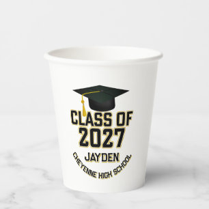 Letterman Class of 2027 Graduation Paper Cups