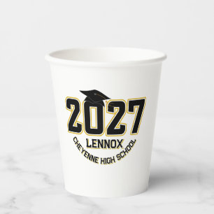Letterman Class of 2027 Graduation Paper Cups