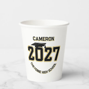 Letterman Class of 2027 Graduation Paper Cups