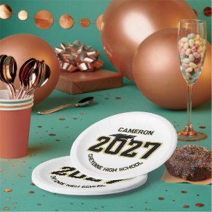 Letterman Class of 2027 Graduation Paper Plates
