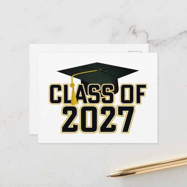 Letterman Class of 2027 Graduation Postcard (Front/Back In Situ)