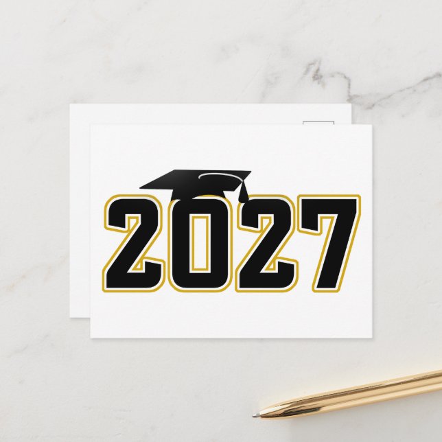 Letterman Class of 2027 Graduation Postcard (Front/Back In Situ)