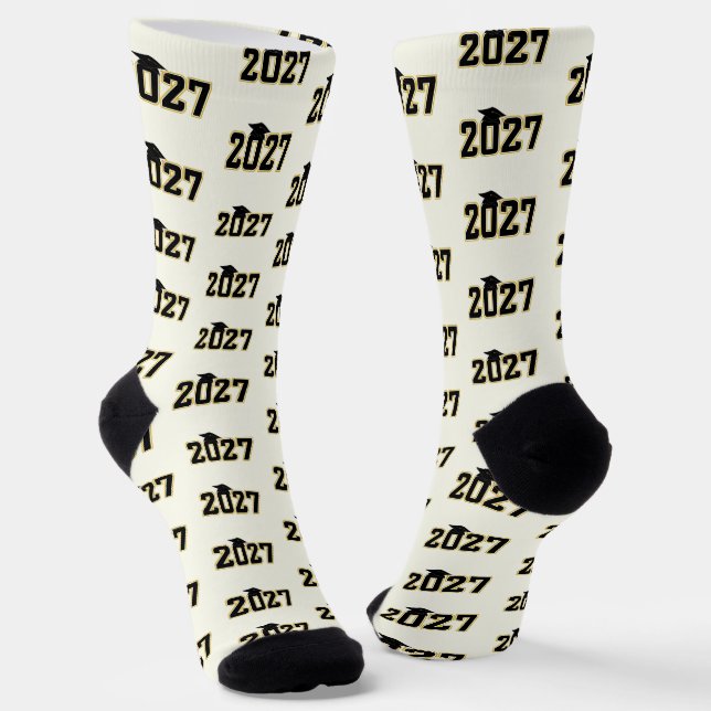 Letterman Class of 2027 Graduation Socks (Angled)