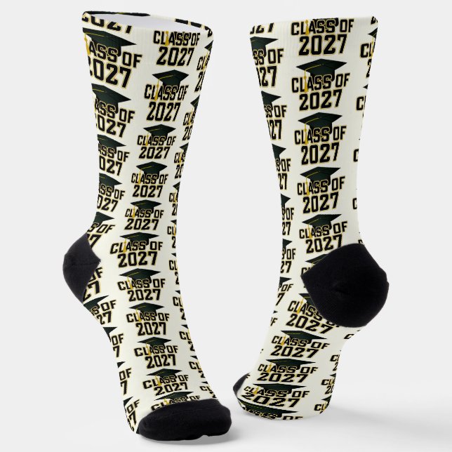 Letterman Class of 2027 Graduation Socks (Angled)