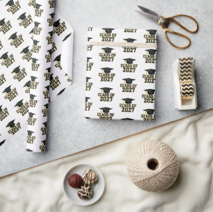 Letterman Class of 2027 Graduation Wrapping Paper