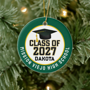 Letterman Class of 2027 Photo Graduation Ceramic Ornament