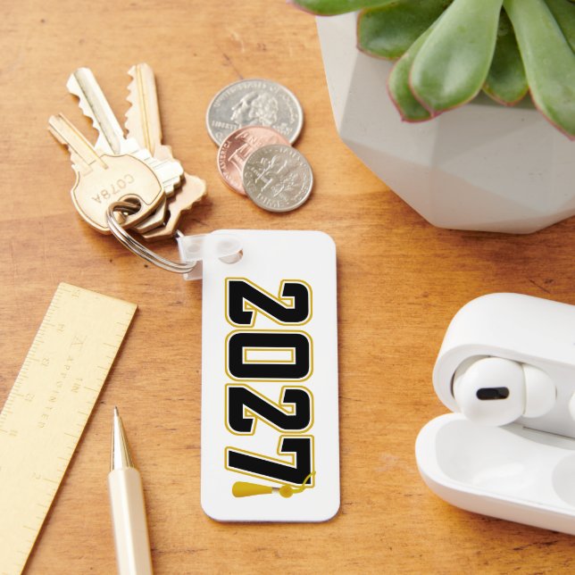 Letterman Class of 2027 Photo Graduation Keychain (Desk)