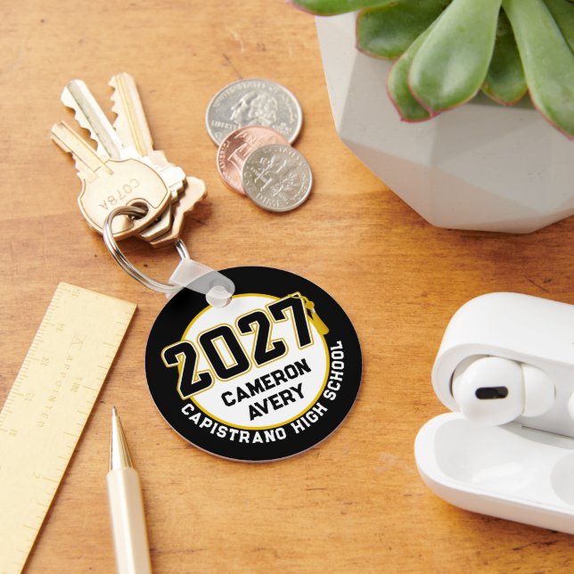 Letterman Class of 2027 Photo Graduation Keychain (Desk)