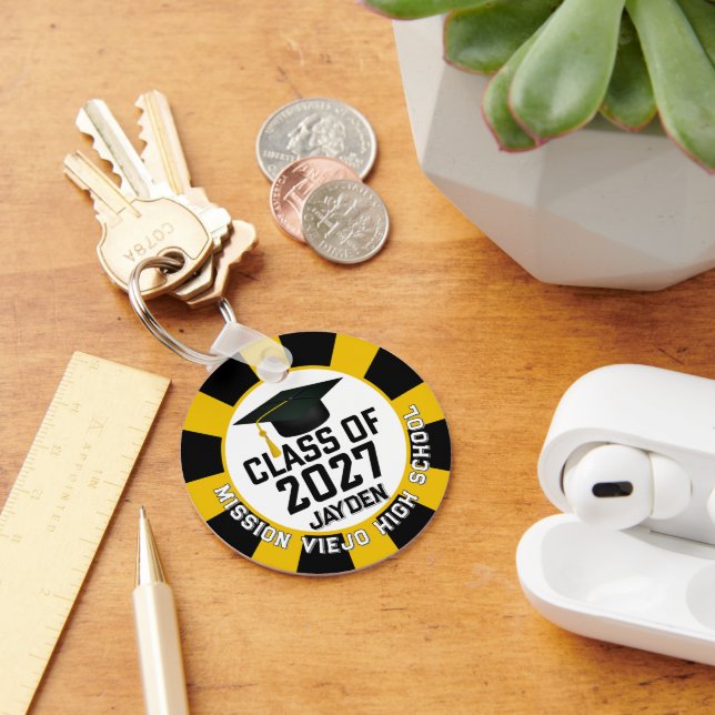 Letterman Class of 2027 Photo Graduation Keychain (Desk)