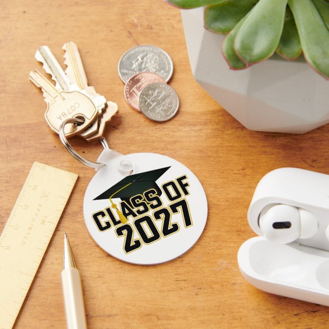 Letterman Class of 2027 Photo Graduation Keychain (Desk)
