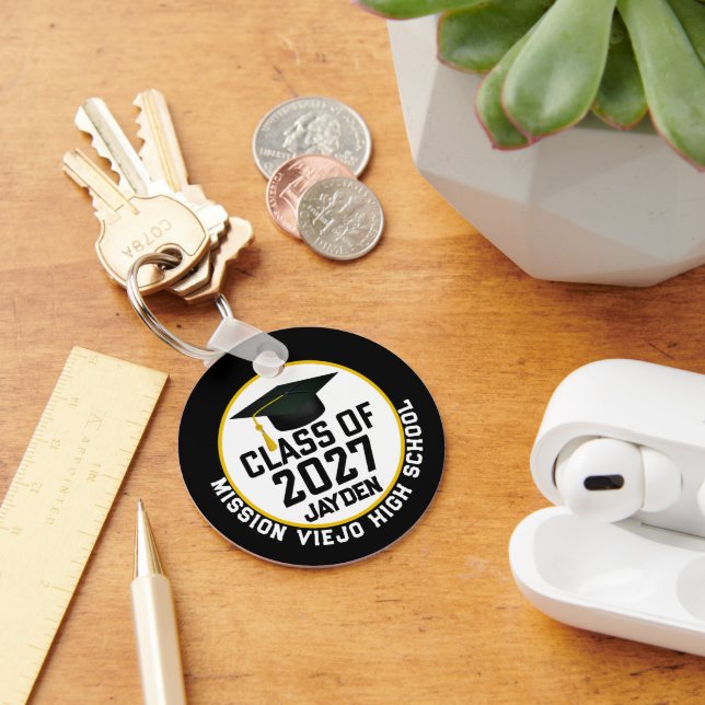 Letterman Class of 2027 Photo Graduation Keychain (Desk)