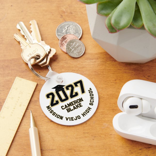 Letterman Class of 2027 Photo Graduation Keychain (Desk)