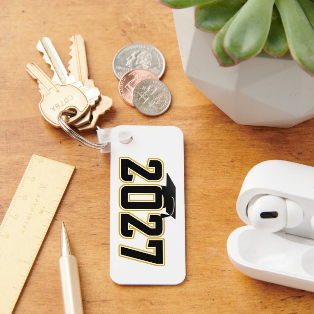 Letterman Class of 2027 Photo Graduation Keychain (Desk)