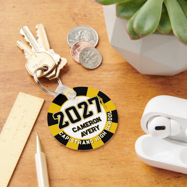 Letterman Class of 2027 Photo Graduation Keychain (Desk)