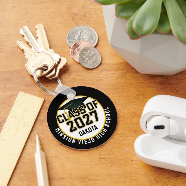 Letterman Class of 2027 Photo Graduation Keychain (Desk)