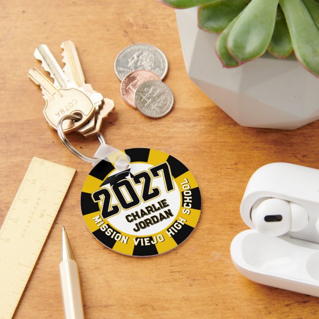 Letterman Class of 2027 Photo Graduation Keychain (Desk)