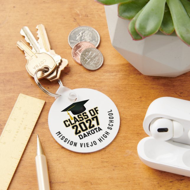 Letterman Class of 2027 Photo Graduation Keychain (Desk)