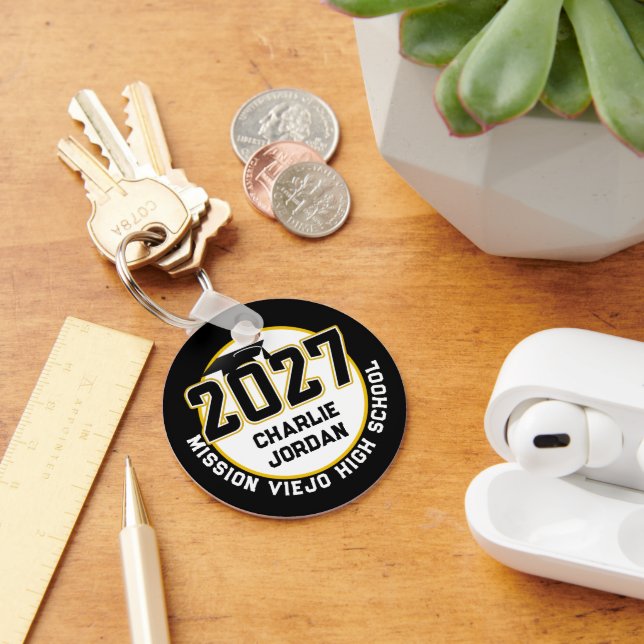 Letterman Class of 2027 Photo Graduation Keychain (Desk)