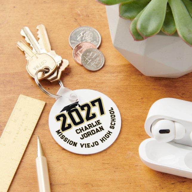Letterman Class of 2027 Photo Graduation Keychain (Desk)