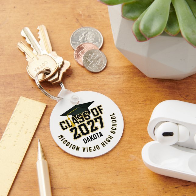 Letterman Class of 2027 Photo Graduation Keychain (Desk)