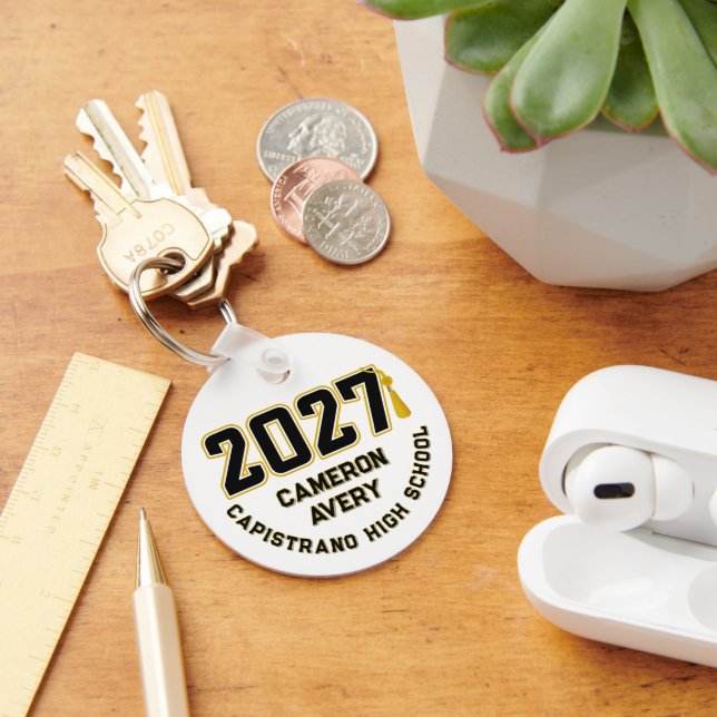 Letterman Class of 2027 Photo Graduation Keychain (Desk)