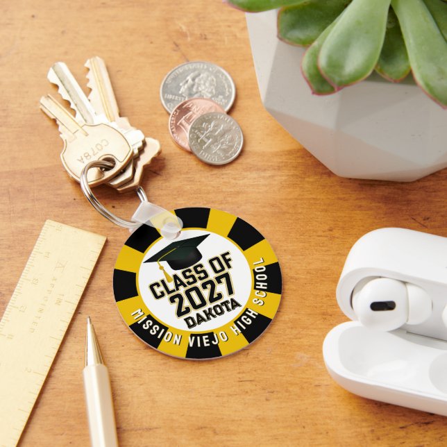 Letterman Class of 2027 Photo Graduation Keychain (Desk)