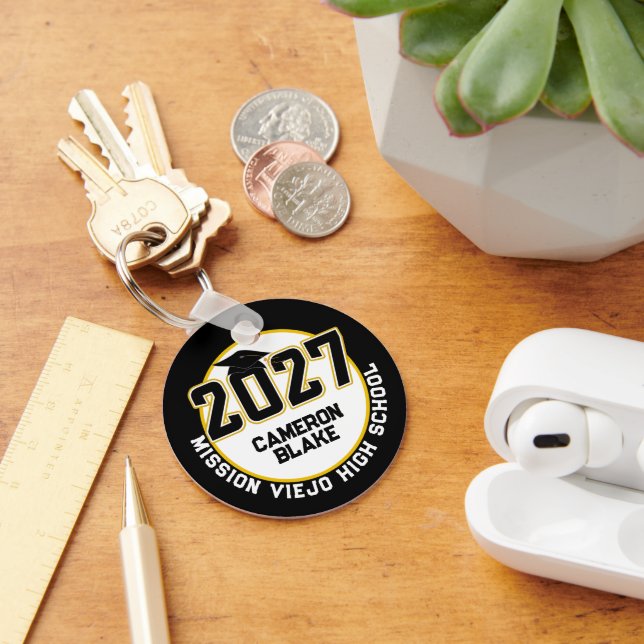 Letterman Class of 2027 Photo Graduation Keychain (Desk)